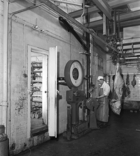 Schonhut's butchery factory, Rawmarsh, South Yorkshire, 1955. Artist: Michael Walters