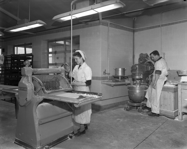 Pastry making for meat pies, Rawmarsh, South Yorkshire, 1955. Artist: Michael Walters