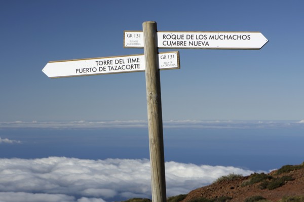 Signpost, Parque Nacional de la Caldera de Taburiente, La Palma, Canary Islands, Spain, 2009.