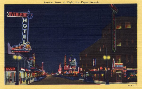 'Fremont Street at Night , Las Vegas, Nevada', postcard, 1946. Artist: Unknown