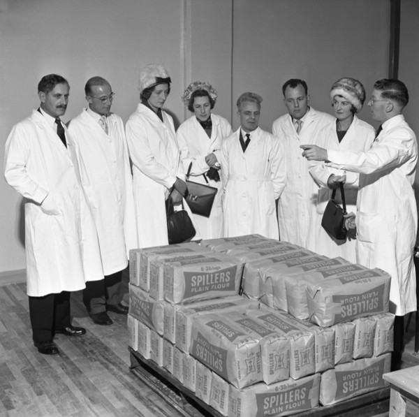 Visitors at the Spillers Foods mill, Gainsborough, Lincolnshire, 1962. Artist: Michael Walters