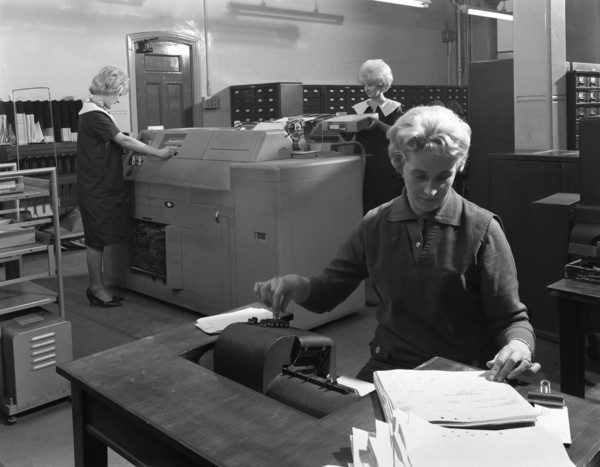 Hollerith data machine in an office at the Edgar Allen Steel Co, Sheffield, South Yorkshire, 1963. Artist: Michael Walters