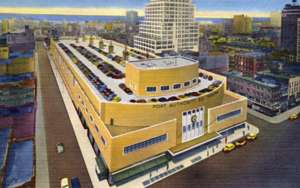 Port Authority Bus Terminal, facing west, New York City, New York, USA, 1951. Artist: Unknown