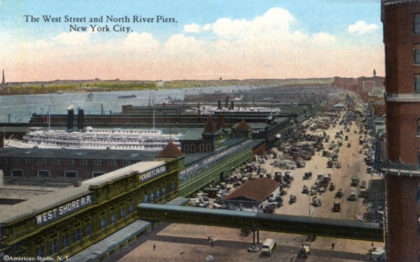 The West Street and North River Piers, New York City, New York, USA, 1916. Artist: Unknown