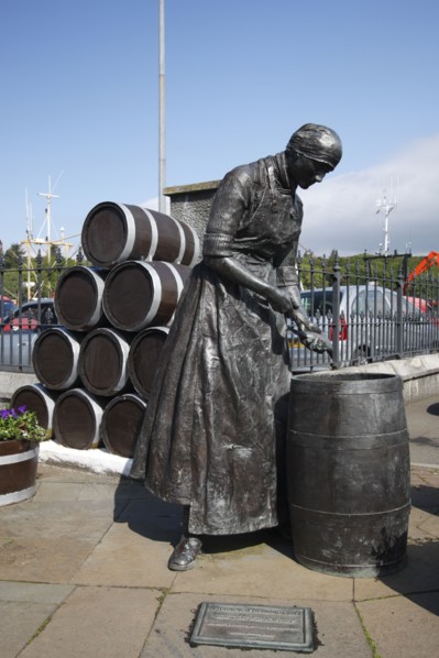 Herring Girl statue, Stornoway harbour, Isle of Lewis, Outer Hebrides, Scotland, 2009.
