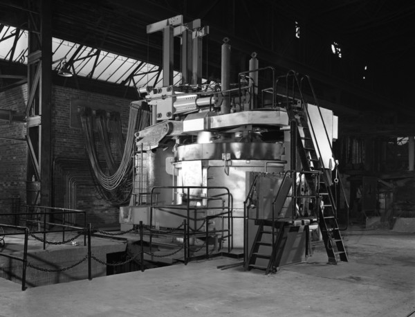 Tilghman electric arc furnace, Keyser Ellison steelworks, Sheffield, South Yorkshire, 1964. Artist: Michael Walters