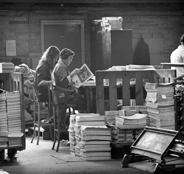 Binding room at the White Rose Press, Mexborough, South Yorkshire, 1968.  Artist: Michael Walters