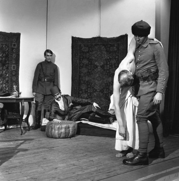 A scene from the Terence Rattigan play, Ross, Worksop College, Nottinghamshire, 1963.  Artist: Michael Walters