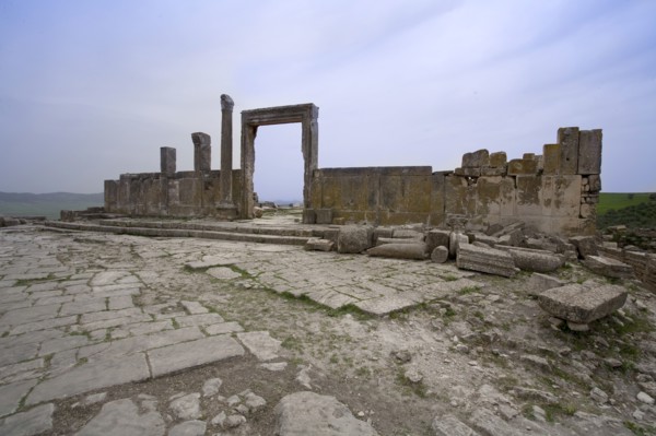 A temple in Dougga (Thugga), Tunisia. Artist: Samuel Magal