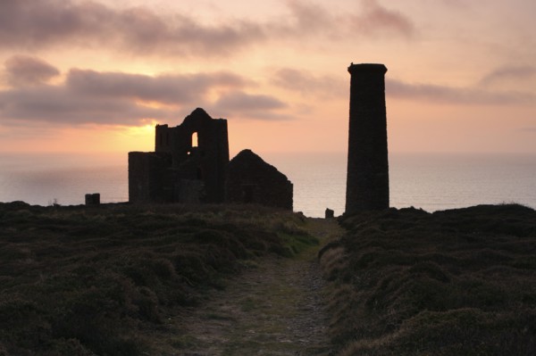 Sunset, Wheal Coates tin mine, St Agnes, Cornwall, 2009.
