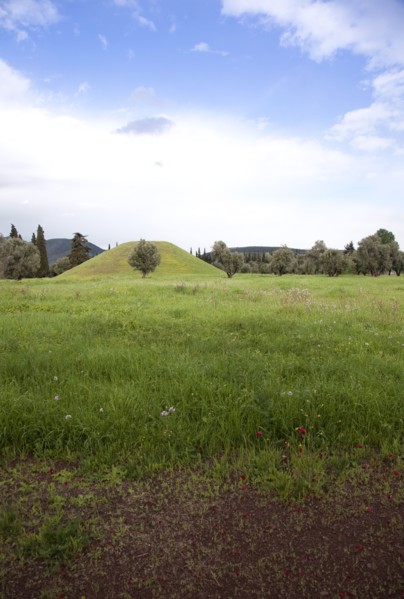 The burial mound of the Athenians at Maratona (Marathonas), Greece. Artist: Samuel Magal