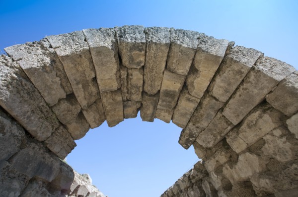 A vaulted passageway linking the stadium to the Altis in Olympia, Greece. Artist: Samuel Magal