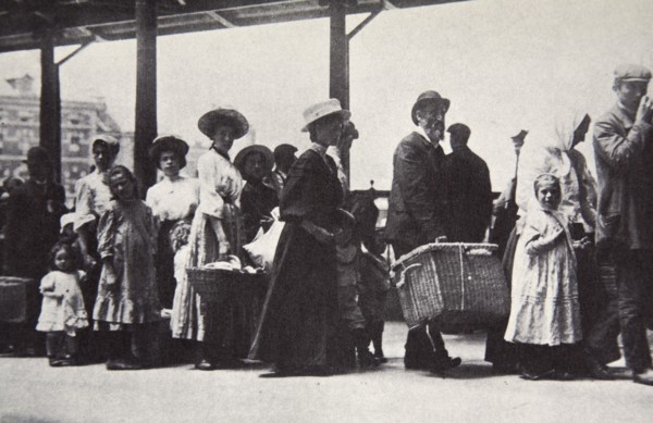 Immigrants arriving at Ellis Island, New York City, USA, c1905. Artist: Unknown