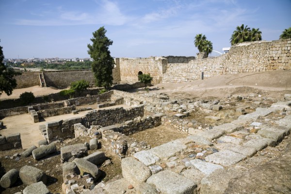 The Arab fortress (alcazaba) at Merida, Spain, 2007. Artist: Samuel Magal