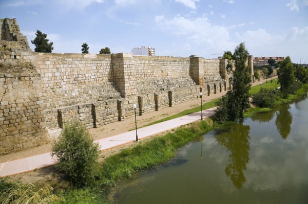 The walls of the Arab fortress (alcazaba) at Merida, Spain, 2007. Artist: Samuel Magal