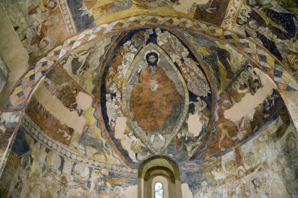 Romanesque frescoes above the altar in San Justo and San Pastor Church, Segovia, Spain, 2007. Artist: Samuel Magal