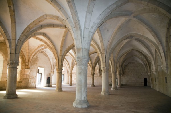 Monks' hall with Gothic vault, Monastery of Alcobaca, Alcobaca, Portugal, 2009.  Artist: Samuel Magal