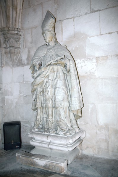 Statue of a bishop, Monastery of Alcobaca, Alcobaca, Portugal, 2009.  Artist: Samuel Magal