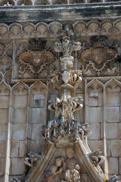 Architectural detail above the main portal, Monastery of Batalha, Batalha, Portugal, 2009. Artist: Samuel Magal