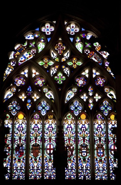 Stained glass window, Founder's Chapel, Monastery of Batalha, Batalha, Portugal, 2009. Artist: Samuel Magal