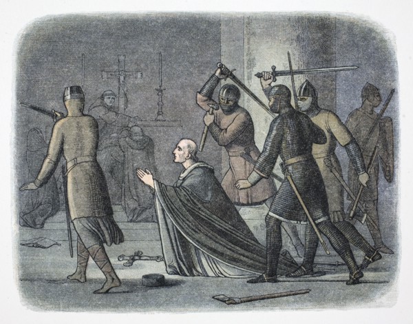 Murder of Thomas Becket, Canterbury Cathedral, Kent, 1170 (1864).  Artist: James William Edmund Doyle