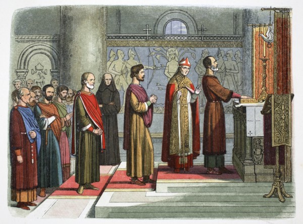 The barons swear to achieve their liberties, 1214 (1864) Artist: James William Edmund Doyle