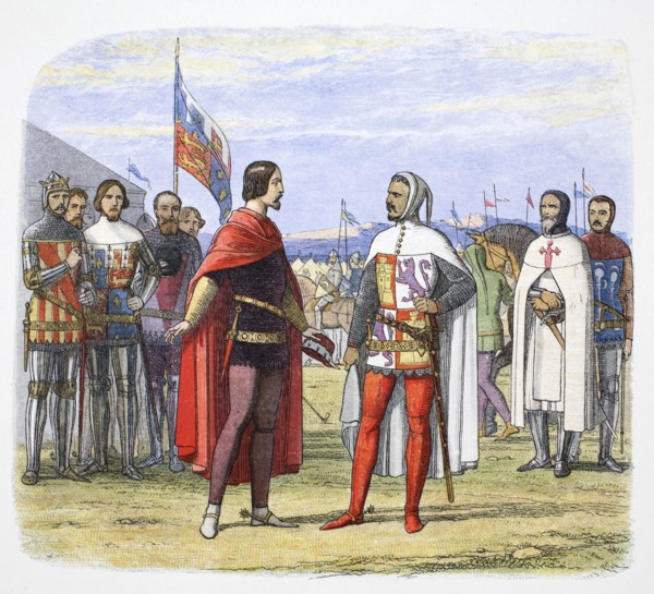 The Black Prince extorts an amnesty from Pedro the Cruel, Spain, 1367 (1864). Artist: James William Edmund Doyle