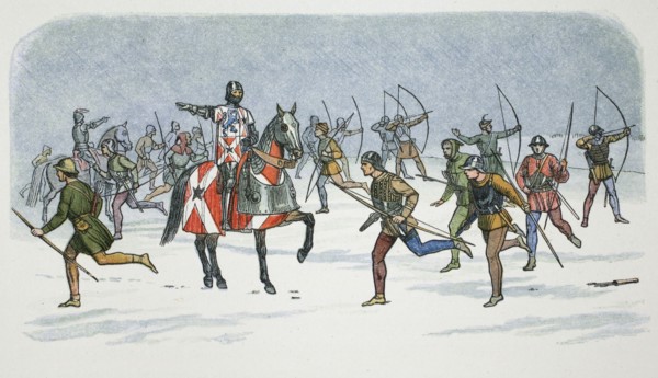 Strategem of Lord Fauconberg at the Battle of Towton, Yorkshire, 1461 (1864).  Artist: James William Edmund Doyle