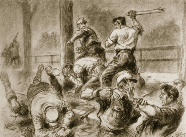 'The Assassination of 'Comrade' Georg Hirschmann in Munich', 26th May 1927 (1938). Artist: Unknown
