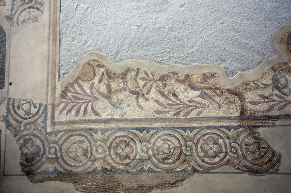 A mosaic in the Roman Forum of Mertola, Portugal, 2009. Artist: Samuel Magal