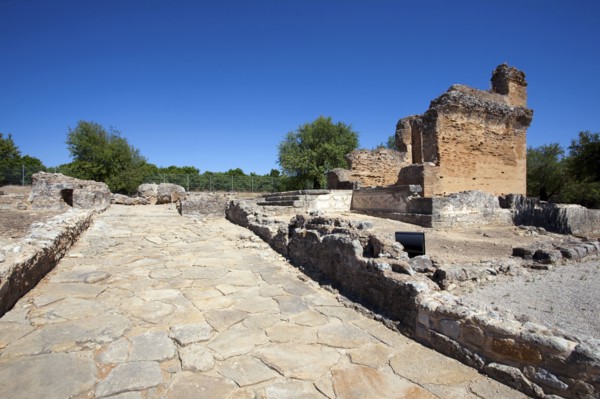 The sanctuary and a Roman road at Milreu, Portugal, 2009. Artist: Samuel Magal