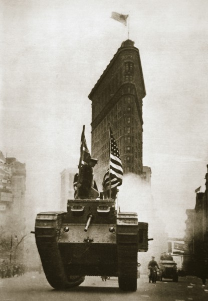 British tank 'Britannia' on Fifth Avenue, New York City, USA, c1917-c1918. Artist: Unknown