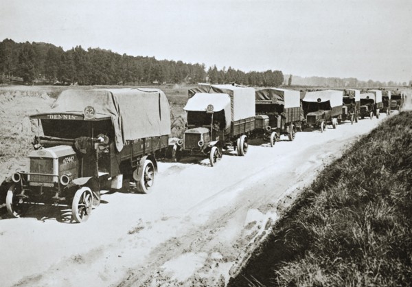 'A long white line. A common sight in France', World War I, 1916. Artist: Unknown