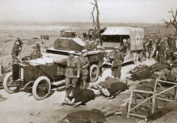 British armoured car, near Guillemont, France, Somme campaign, World War I, 1916. Artist: Unknown