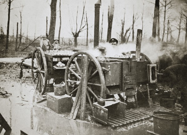 'How Tommy's food is cooked', Somme campaign, France, World War I, 1916. Artist: Unknown