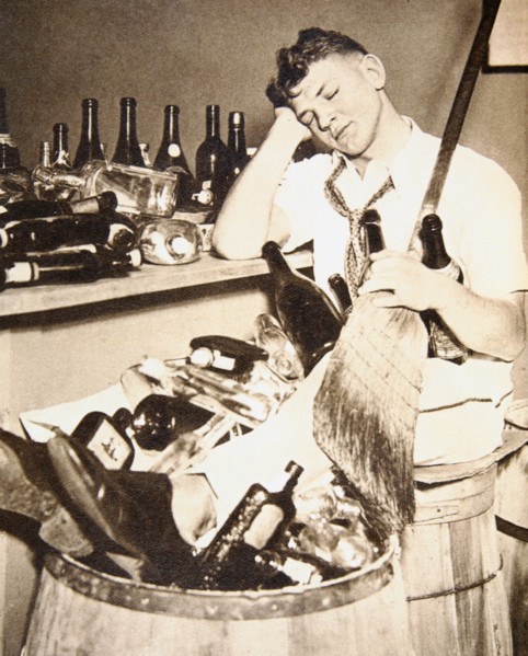 Drink gets the better of a young man, USA, 1933. Artist: Unknown