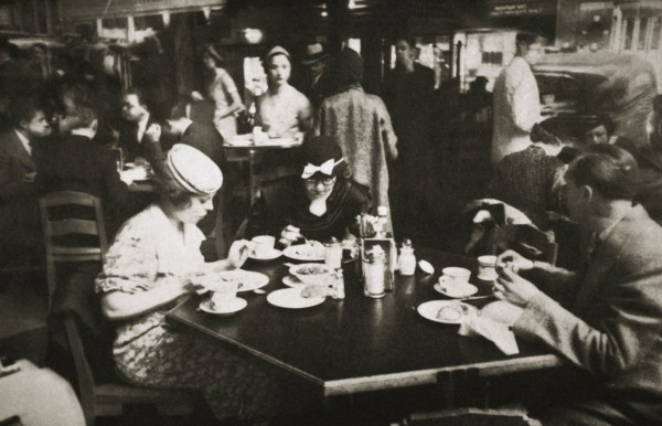 Office workers lunching in a restaurant, New York, USA, early 1930s. Artist: Unknown