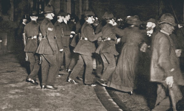 The Women's Freedom League attempting to enter the House of Commons, London, 1908. Artist: Unknown