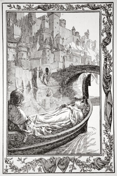 'The Barge floated down the River', 1905.  Artist: Dora Curtis