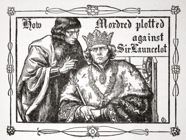 'How Mordred plotted against Sir Launcelot', 1905.  Artist: Dora Curtis