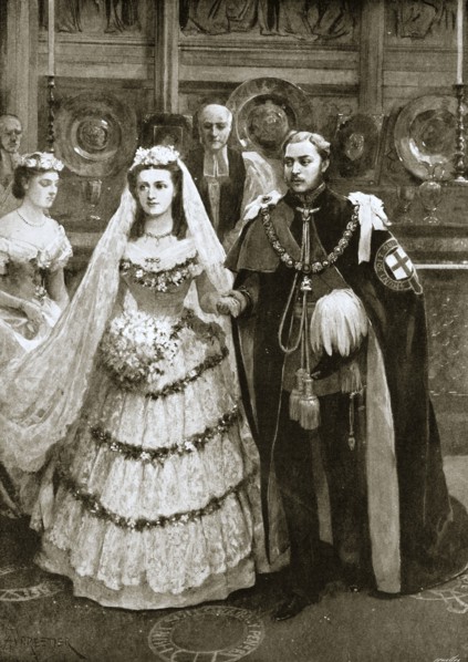 The marriage of the Prince of Wales and Princess Alexandra of Denmark, Windsor, 1863 (1901). Artist: Unknown