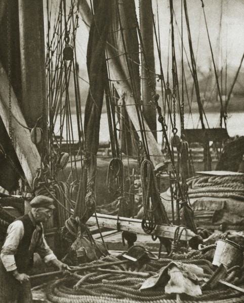 At the foot of the mast on a Thames Barge, London, 20th century. Artist: Unknown
