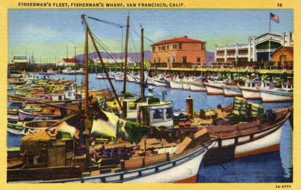 Fishing fleet, Fisherman's Wharf, San Francisco, California, USA, 1932. Artist: Unknown