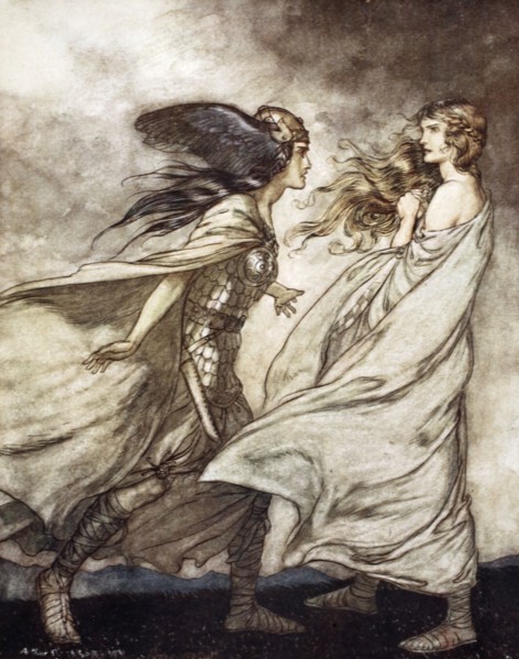 'The ring upon thy hand - ..ah be implored! For Wotan fling it away!', 1924.  Artist: Arthur Rackham