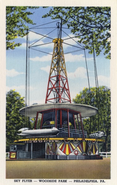 Sky Flyer ride, Woodside Park, Philadelphia, Pennsylvania, USA, 1947. Artist: Unknown