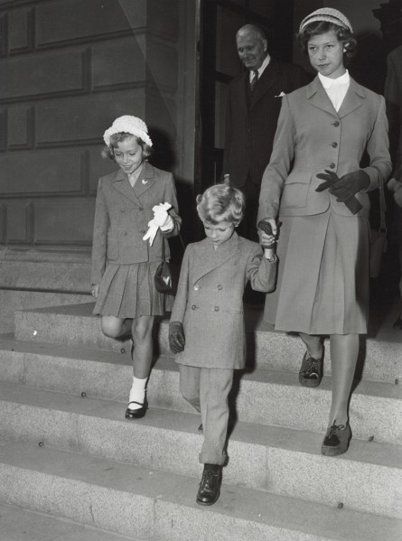 Crown Prince Carl Gustaf of Sweden and his sisters, 2 September 1952. Artist: Unknown