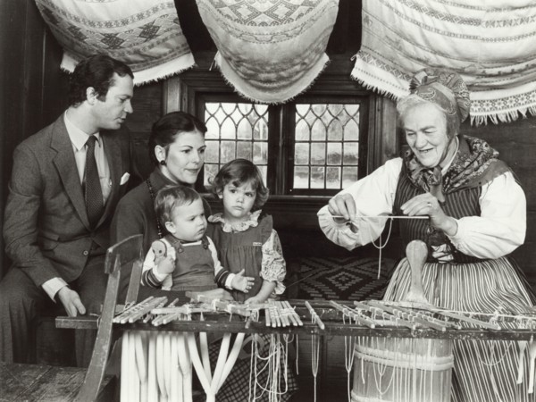Swedish Royal Family at a candle dipping display, Skansen Folklore Museum, Stockholm, 1980. Artist: Unknown