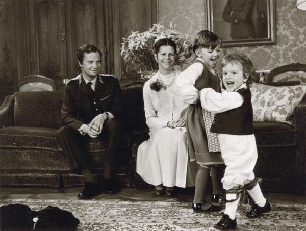 The Swedish Royal Family at their official Christmas photo shoot, 1981. Artist: Unknown