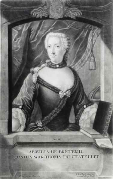 Émilie du Châtelet, 18th century French mathematician, physicist, and author. Artist: Unknown