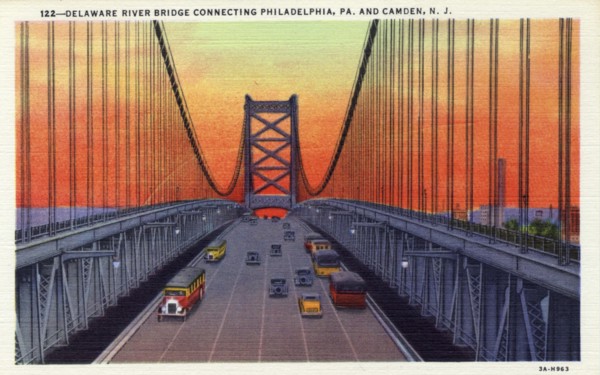 Delaware River Bridge connecting Pennsylvania and New Jersey, USA, 1933. Artist: Unknown